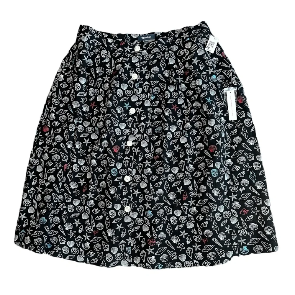 NWT ModCloth Always Turning Heads Pleated Sea Shell Skirt - Picture 2 of 5